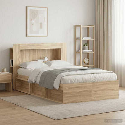 vidaXL Headboard Cabinet with Storage Sonoma Oak Engineered Wood