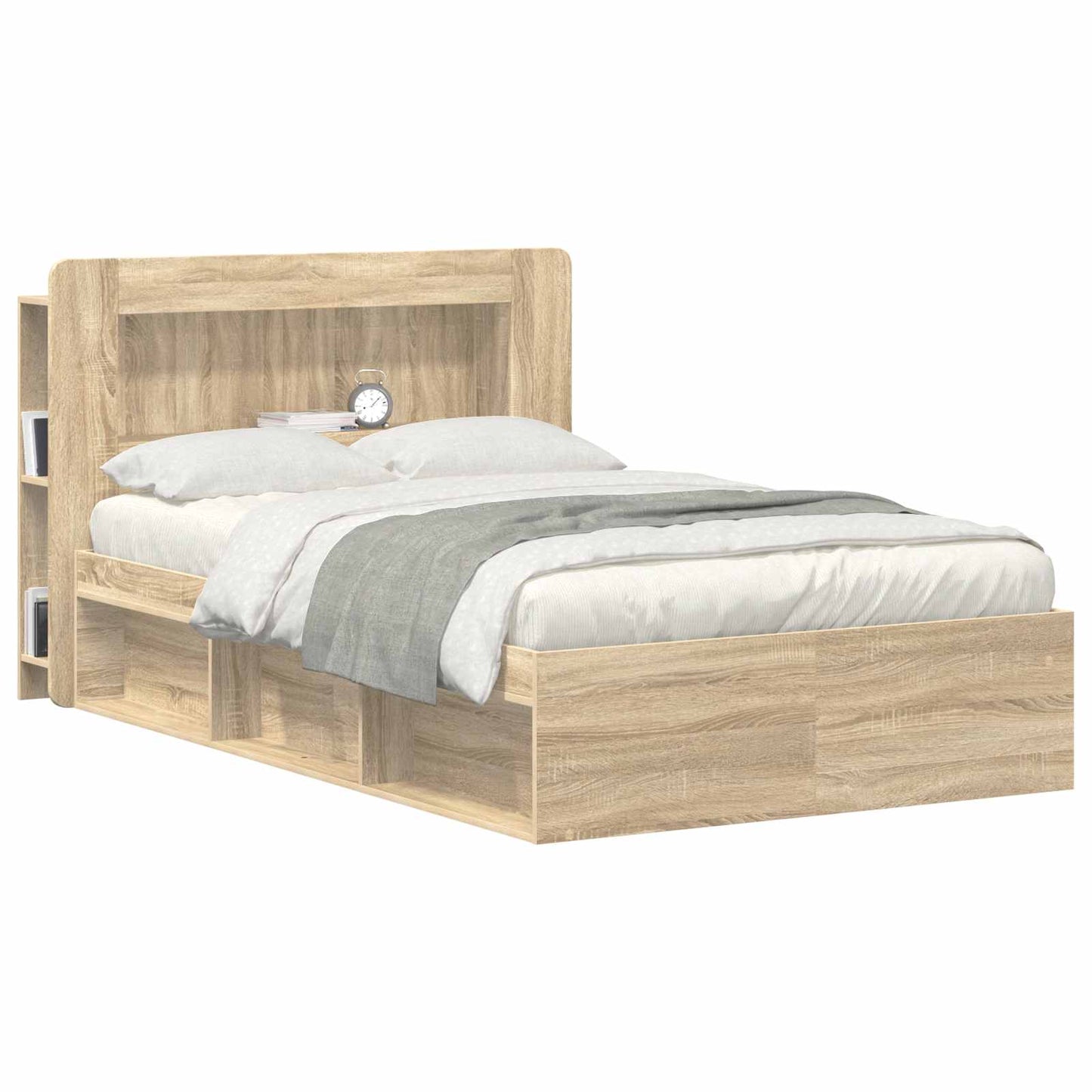 vidaXL Headboard Cabinet with Storage Sonoma Oak Engineered Wood