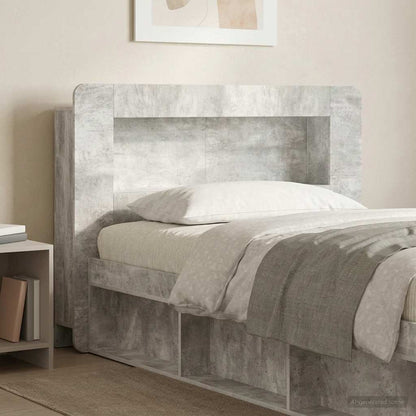 vidaXL Headboard Cabinet with Storage Concrete Grey Engineered Wood