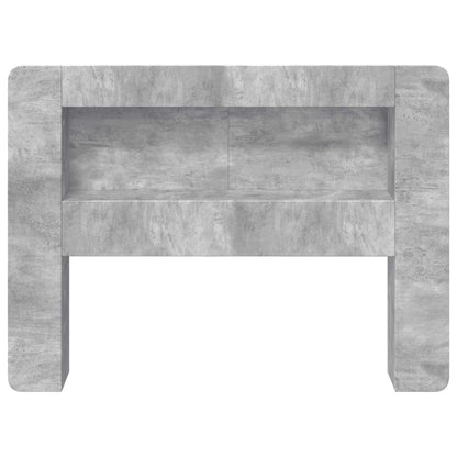 vidaXL Headboard Cabinet with Storage Concrete Grey Engineered Wood