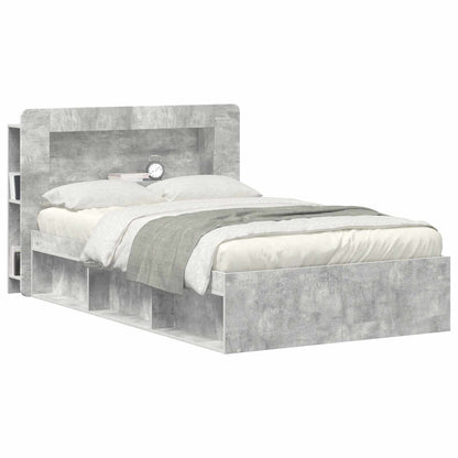 vidaXL Headboard Cabinet with Storage Concrete Grey Engineered Wood