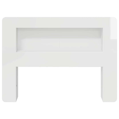 vidaXL Headboard Cabinet with Storage High Gloss White Engineered Wood