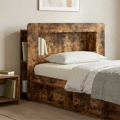 vidaXL Headboard Cabinet with Storage Smoked Oak Engineered Wood