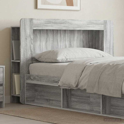 vidaXL Headboard Cabinet with Storage Grey Sonoma Engineered Wood