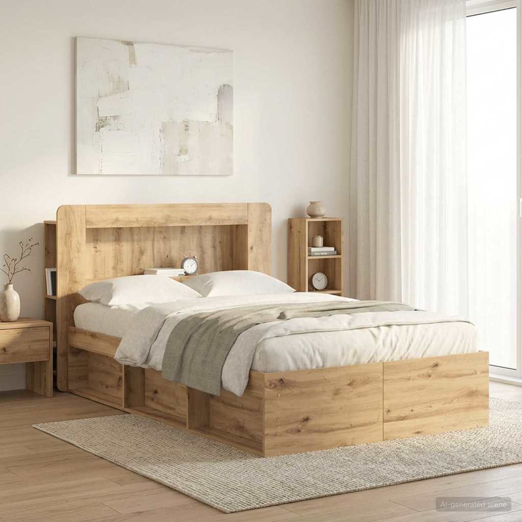 vidaXL Headboard Cabinet Artisan Oak 100 cm Engineered Wood