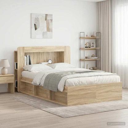 vidaXL Headboard Cabinet with Storage Sonoma Oak Engineered Wood