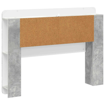 vidaXL Headboard Cabinet with Storage Concrete Grey Engineered Wood