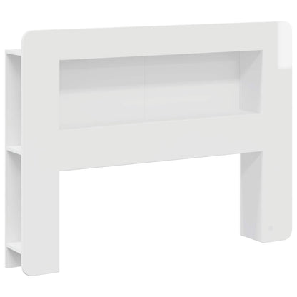 vidaXL Headboard Cabinet with Storage High Gloss White Engineered Wood