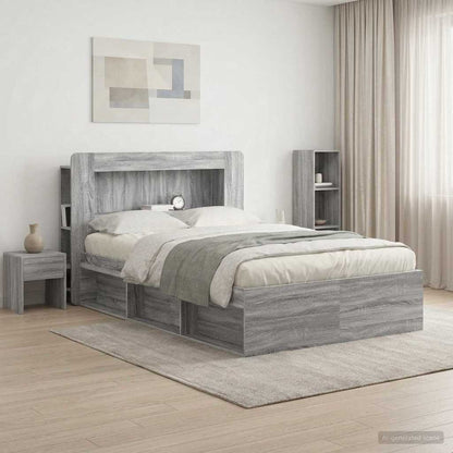 vidaXL Headboard Cabinet with Storage Grey Sonoma Engineered Wood