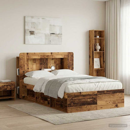 vidaXL Headboard Cabinet with Storage Old Wood Engineered Wood