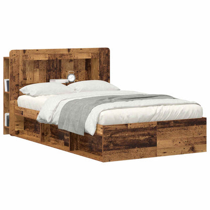 vidaXL Headboard Cabinet with Storage Old Wood Engineered Wood