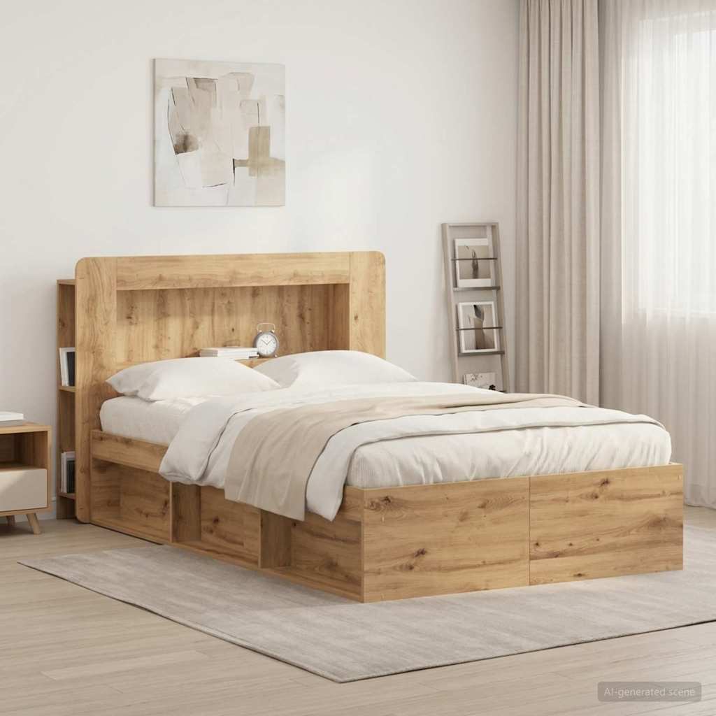 vidaXL Headboard Cabinet Artisan Oak 120 cm Engineered Wood