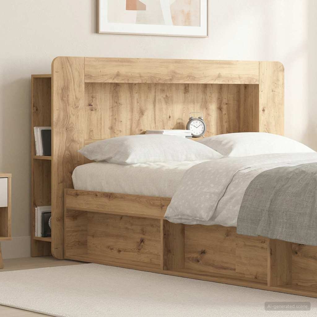 vidaXL Headboard Cabinet Artisan Oak 120 cm Engineered Wood