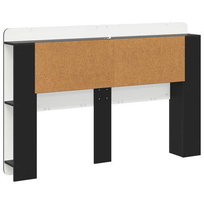 vidaXL Headboard Cabinet with Storage Black Engineered Wood