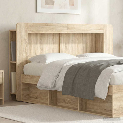 vidaXL Headboard Cabinet with Storage Sonoma Oak Engineered Wood