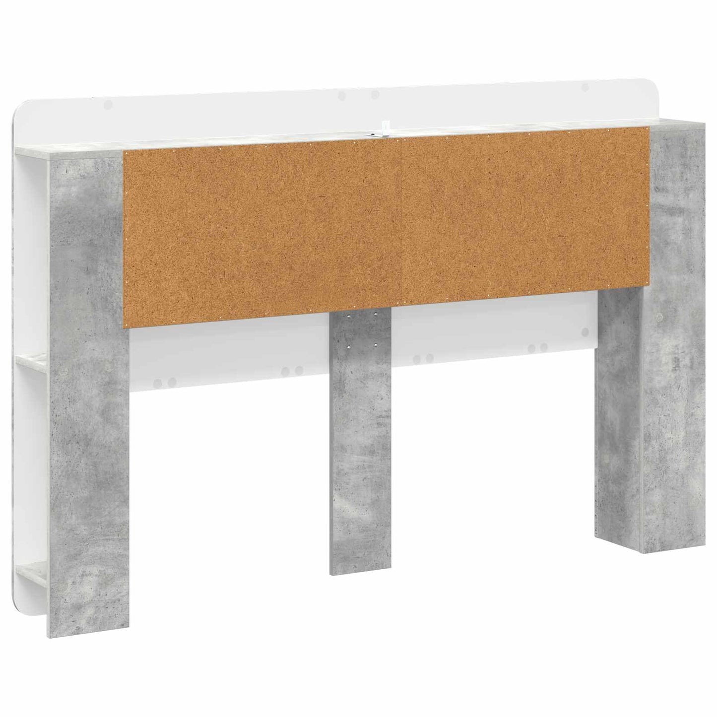 vidaXL Headboard Cabinet with Storage Concrete Grey Engineered Wood
