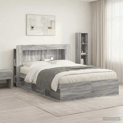 vidaXL Headboard Cabinet with Storage Grey Sonoma Engineered Wood