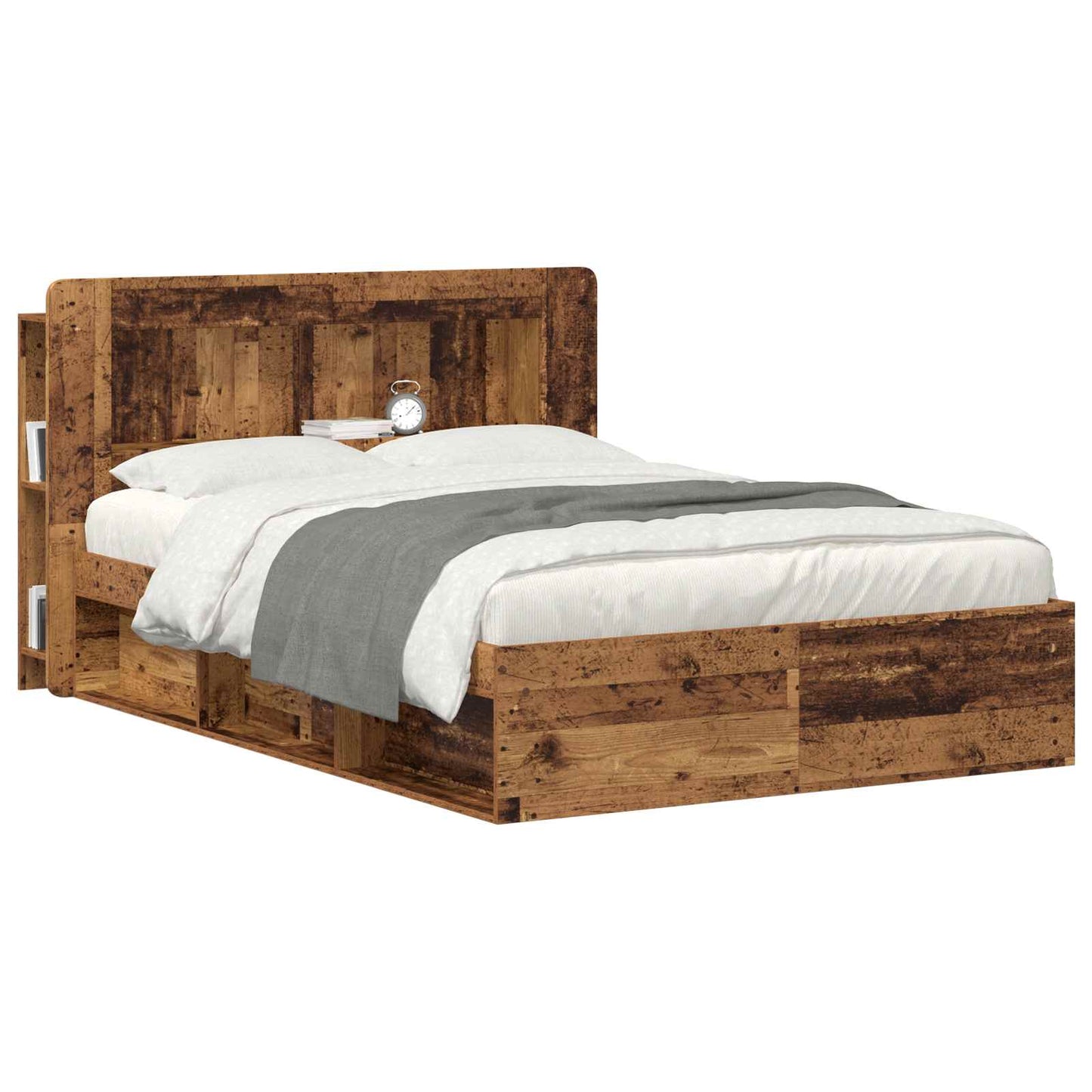vidaXL Headboard Cabinet with Storage Old Wood Engineered Wood