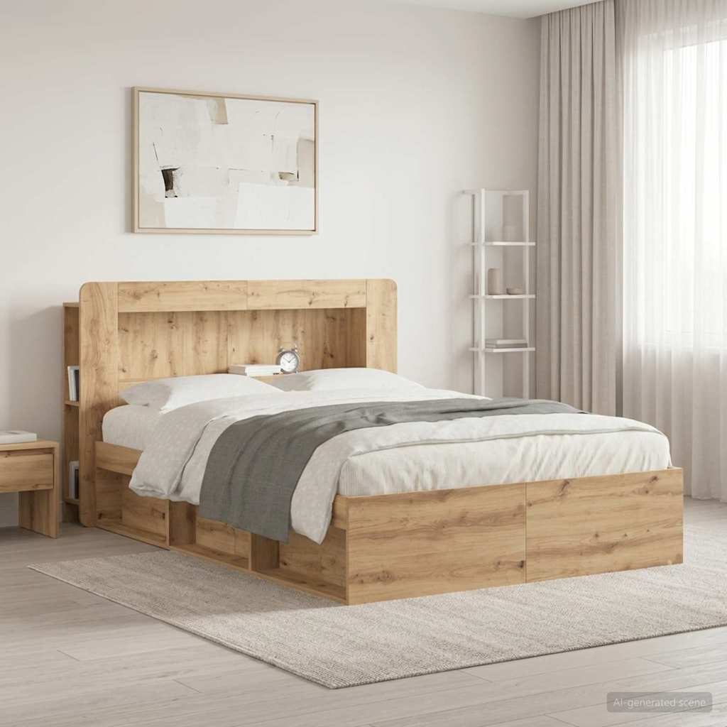 vidaXL Headboard Cabinet Artisan Oak 140 cm Engineered Wood