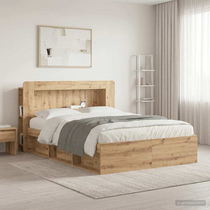 vidaXL Headboard Cabinet Artisan Oak 140 cm Engineered Wood
