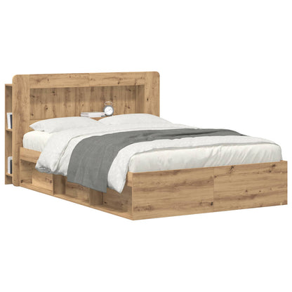 vidaXL Headboard Cabinet with Storage Artisan Oak Engineered Wood