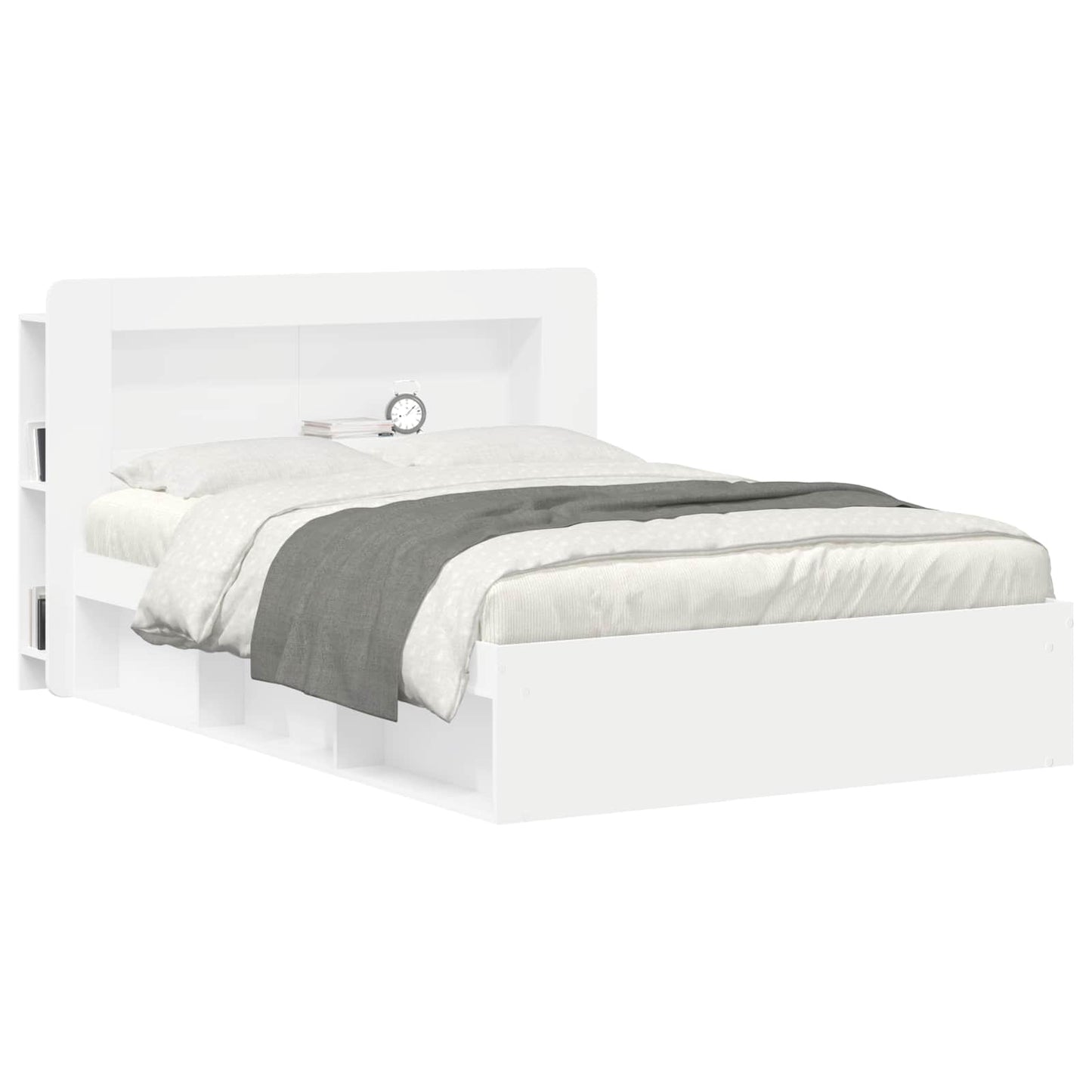 vidaXL Headboard Cabinet with Storage White Engineered Wood