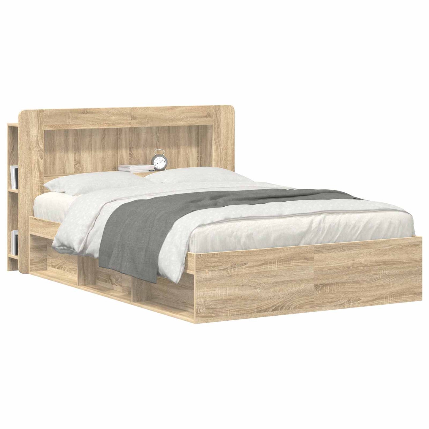 vidaXL Headboard Cabinet with Storage Sonoma Oak Engineered Wood