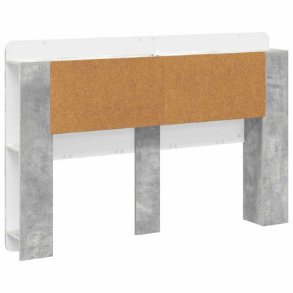 vidaXL Headboard Cabinet with Storage Concrete Grey Engineered Wood