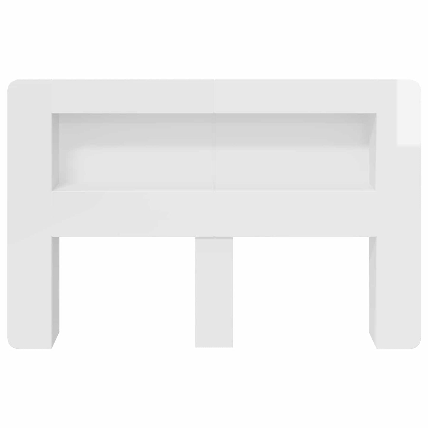 vidaXL Headboard Cabinet with Storage High Gloss White Engineered Wood
