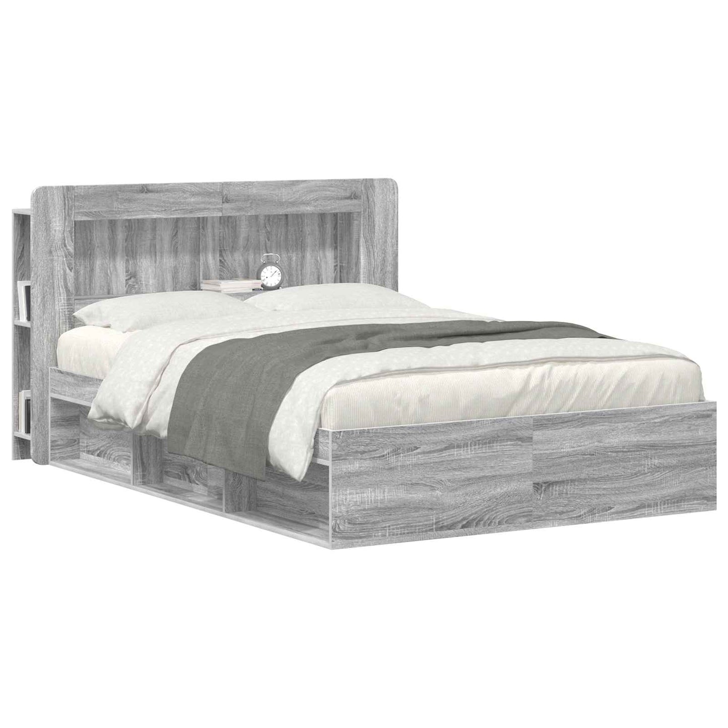 vidaXL Headboard Cabinet with Storage Grey Sonoma Engineered Wood