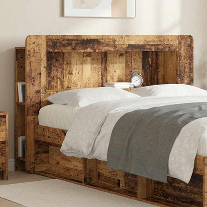 vidaXL Headboard Cabinet with Storage Old Wood Engineered Wood