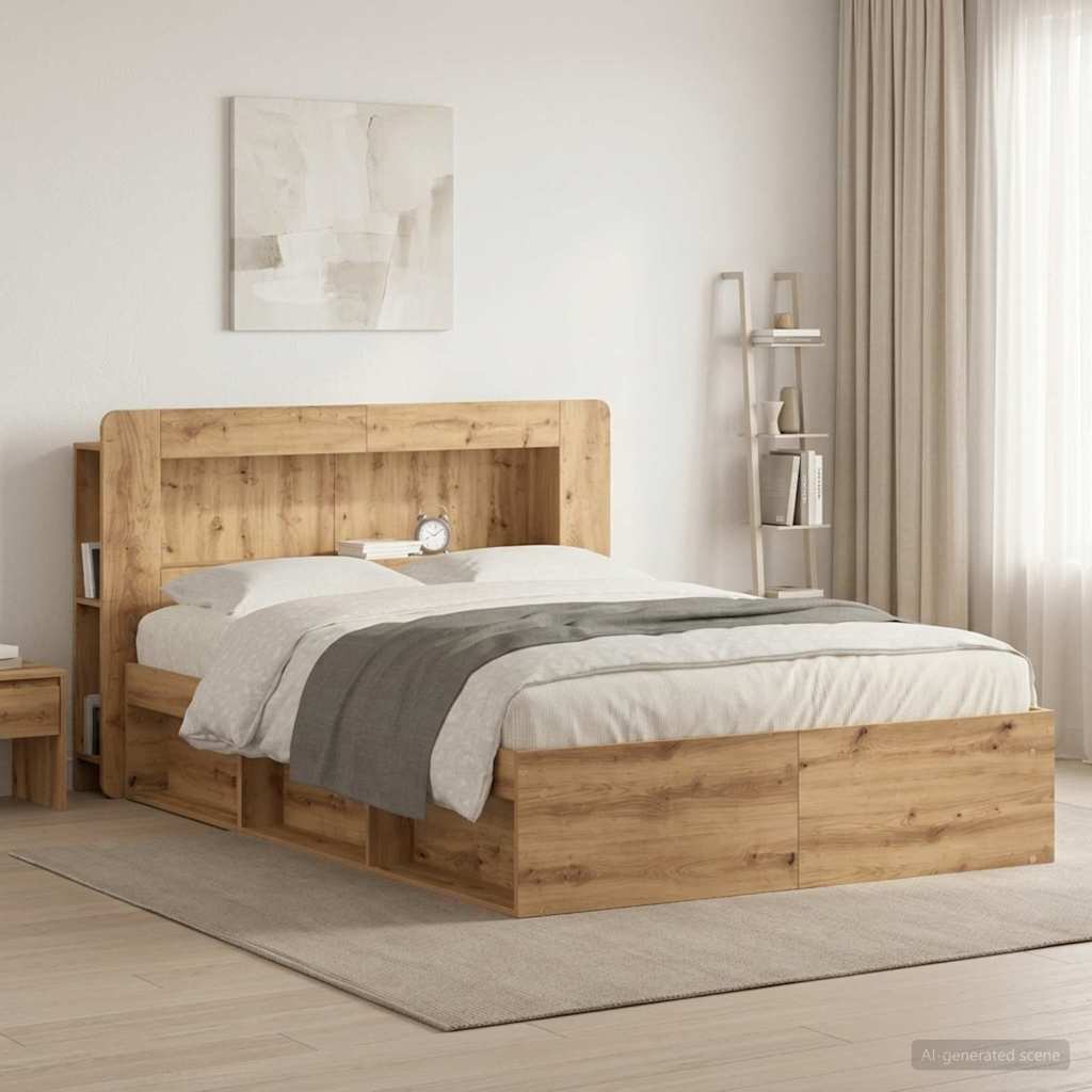 vidaXL Headboard Cabinet Artisan Oak 160 cm Engineered Wood