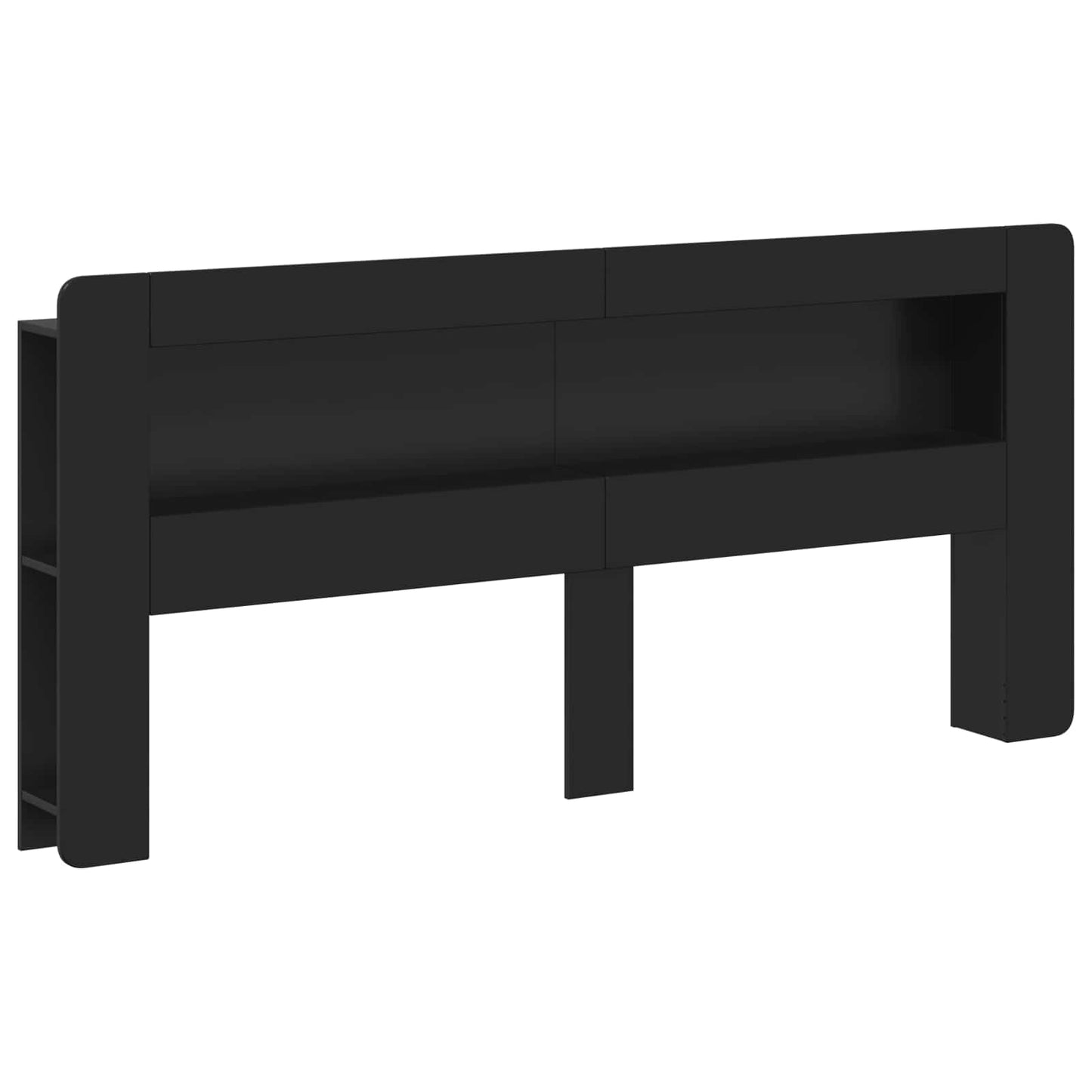 vidaXL Headboard Cabinet with Storage Black Engineered Wood