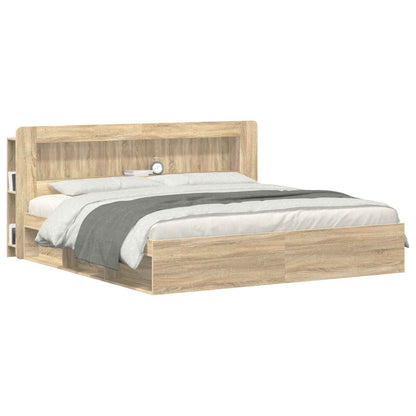 vidaXL Headboard Cabinet with Storage Sonoma Oak Engineered Wood