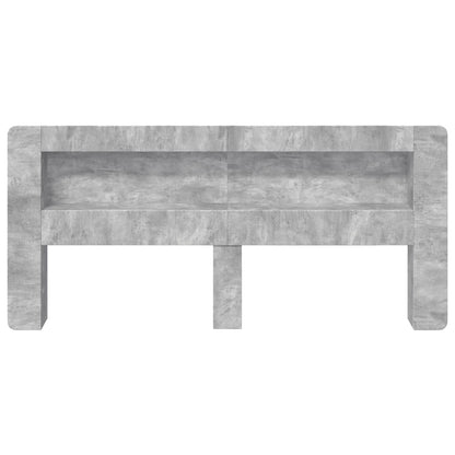 vidaXL Headboard Cabinet with Storage Concrete Grey Engineered Wood