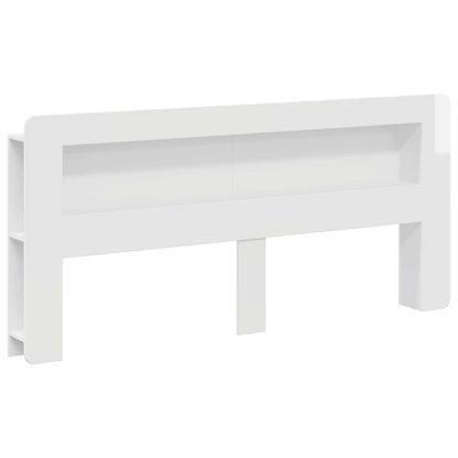 vidaXL Headboard Cabinet with Storage High Gloss White Engineered Wood