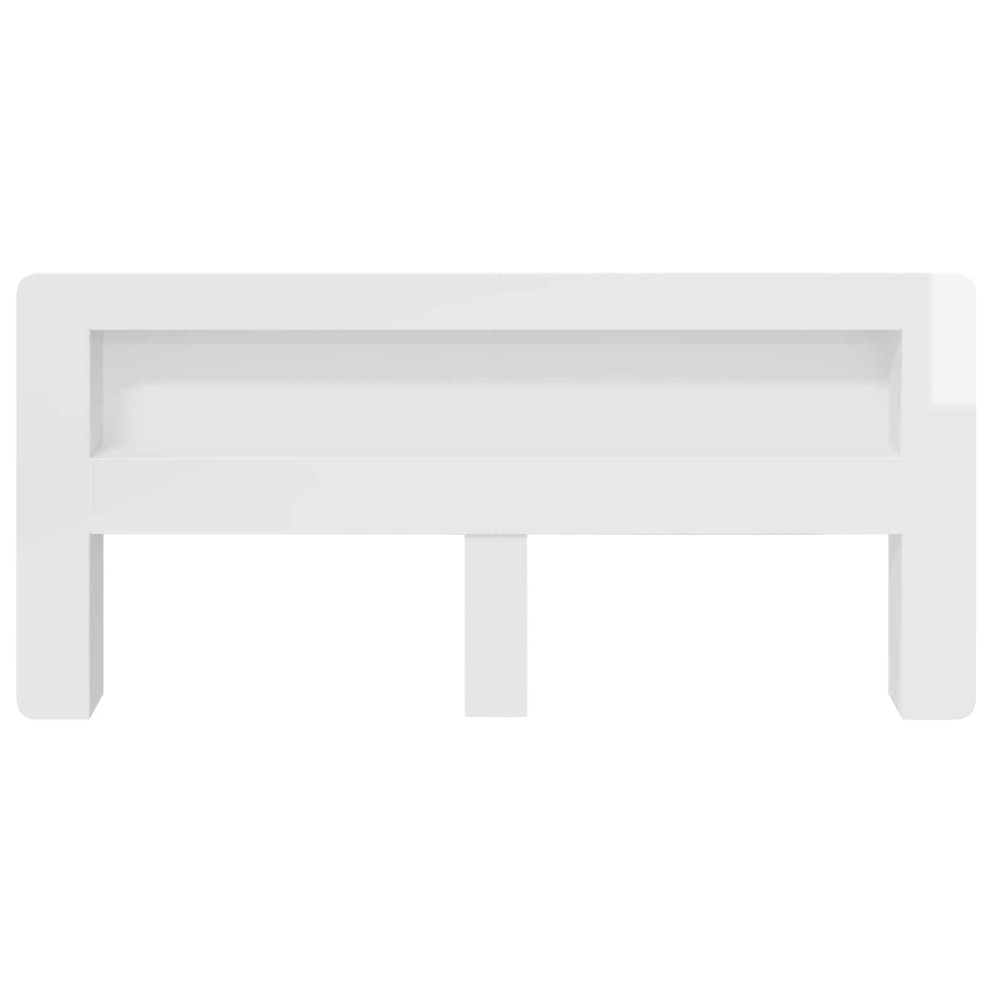 vidaXL Headboard Cabinet with Storage High Gloss White Engineered Wood