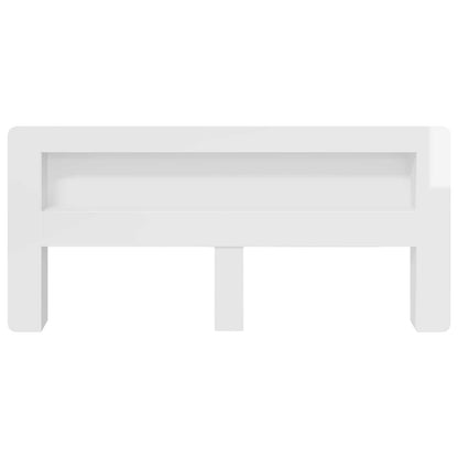 vidaXL Headboard Cabinet with Storage High Gloss White Engineered Wood