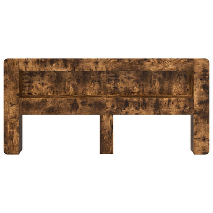 vidaXL Headboard Cabinet with Storage Smoked Oak Engineered Wood