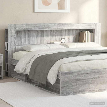 vidaXL Headboard Cabinet with Storage Grey Sonoma Engineered Wood