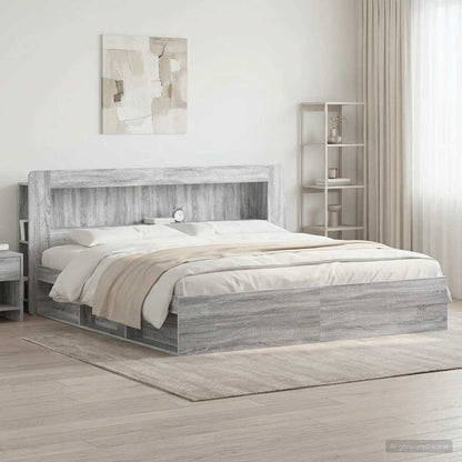 vidaXL Headboard Cabinet with Storage Grey Sonoma Engineered Wood