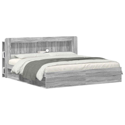 vidaXL Headboard Cabinet with Storage Grey Sonoma Engineered Wood
