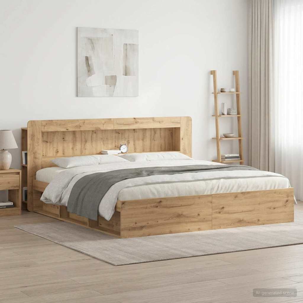 vidaXL Headboard Cabinet Artisan Oak 180 cm Engineered Wood