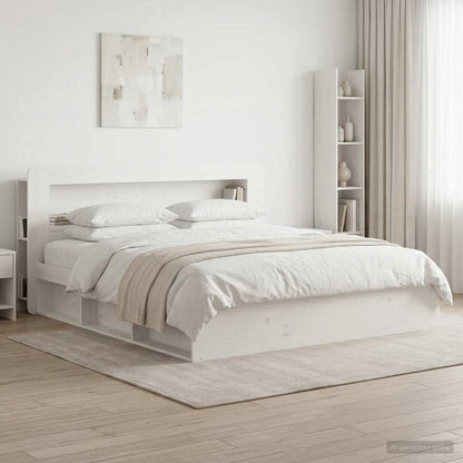 vidaXL Headboard Cabinet with Storage White Engineered Wood