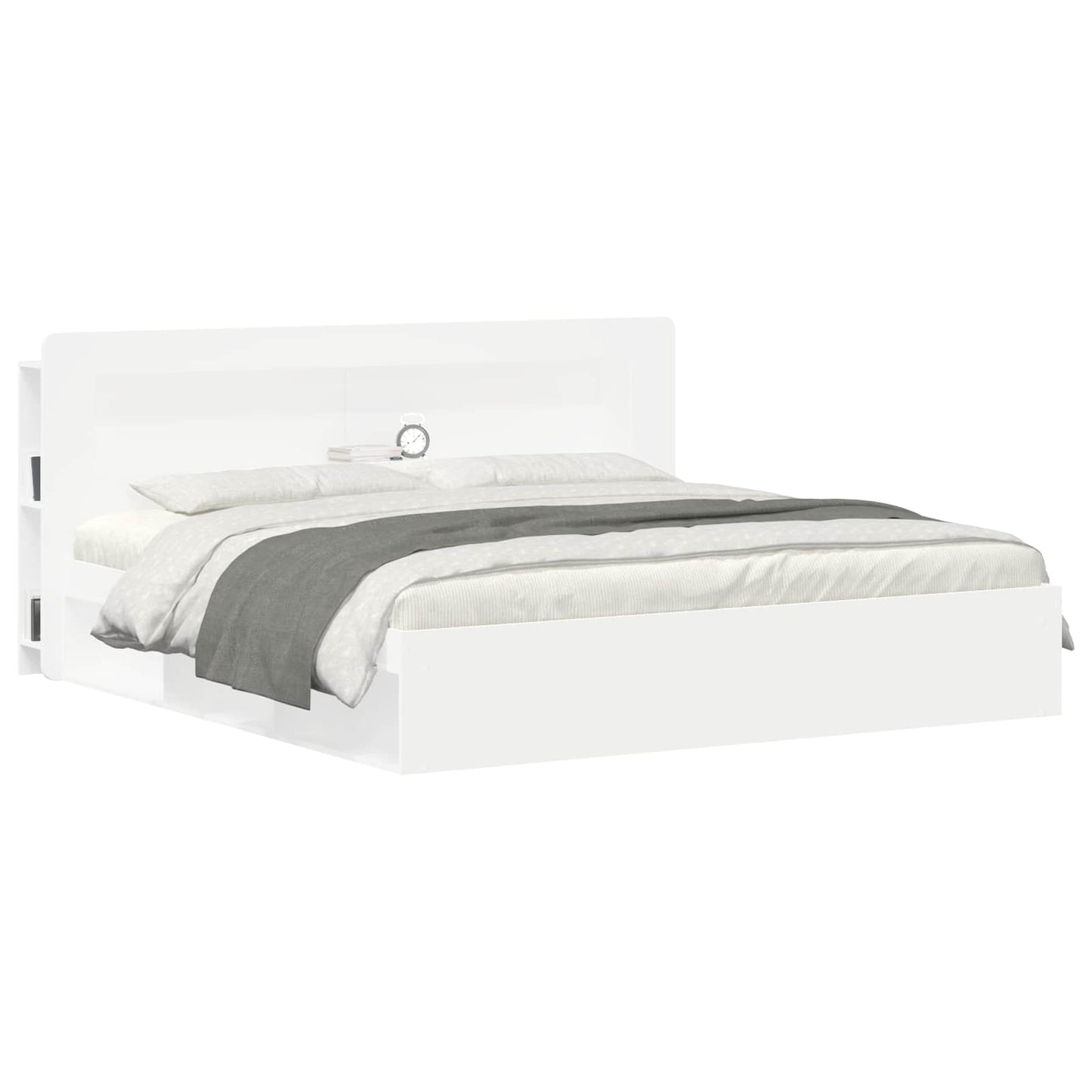 vidaXL Headboard Cabinet with Storage White Engineered Wood