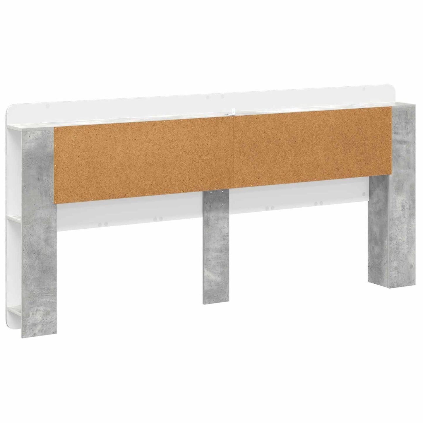 vidaXL Headboard Cabinet with Storage Concrete Grey Engineered Wood