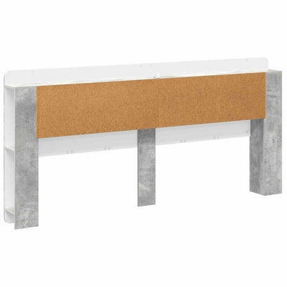 vidaXL Headboard Cabinet with Storage Concrete Grey Engineered Wood