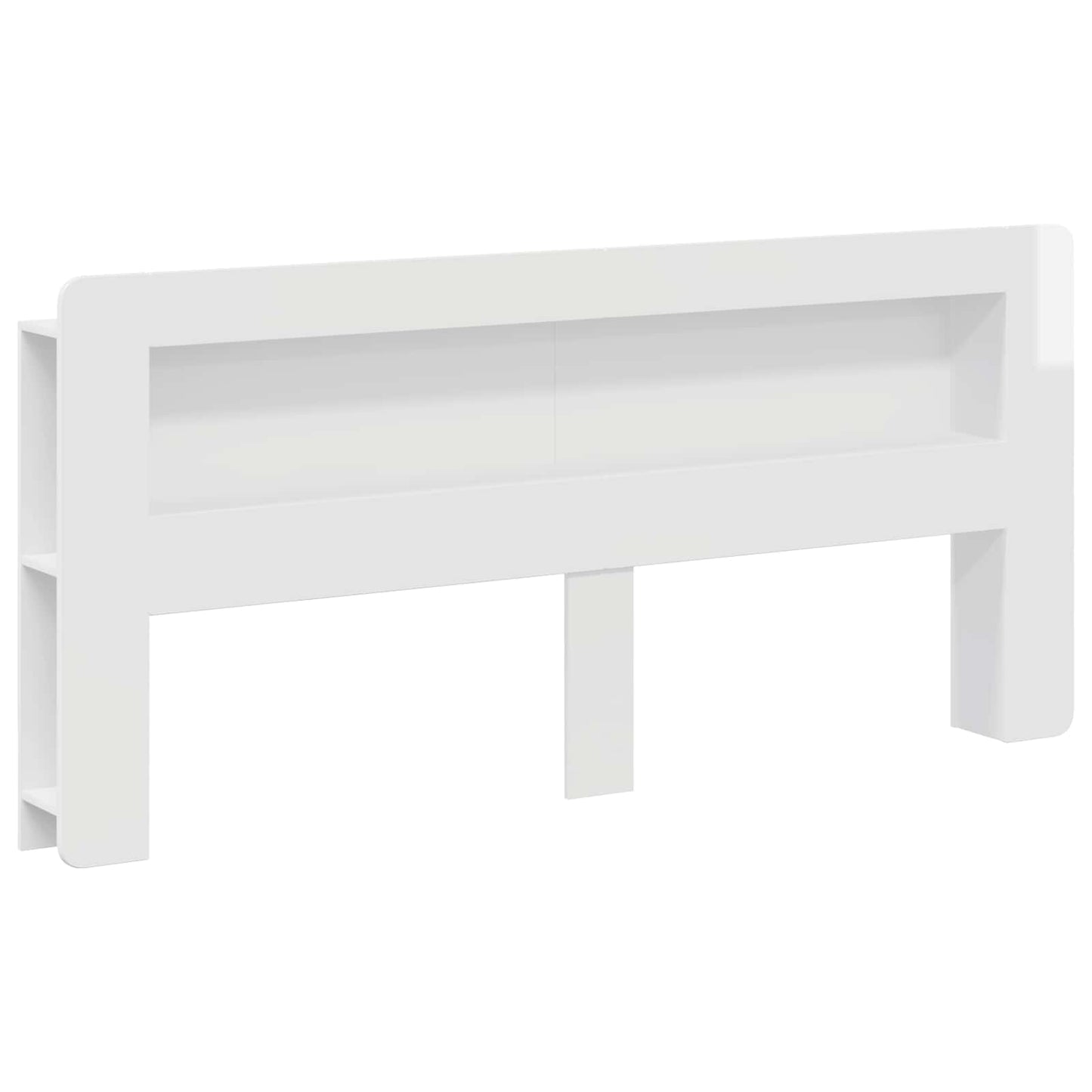 vidaXL Headboard Cabinet with Storage High Gloss White Engineered Wood