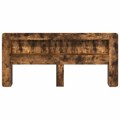 vidaXL Headboard Cabinet with Storage Smoked Oak 215 x 18.5 x 100 cm