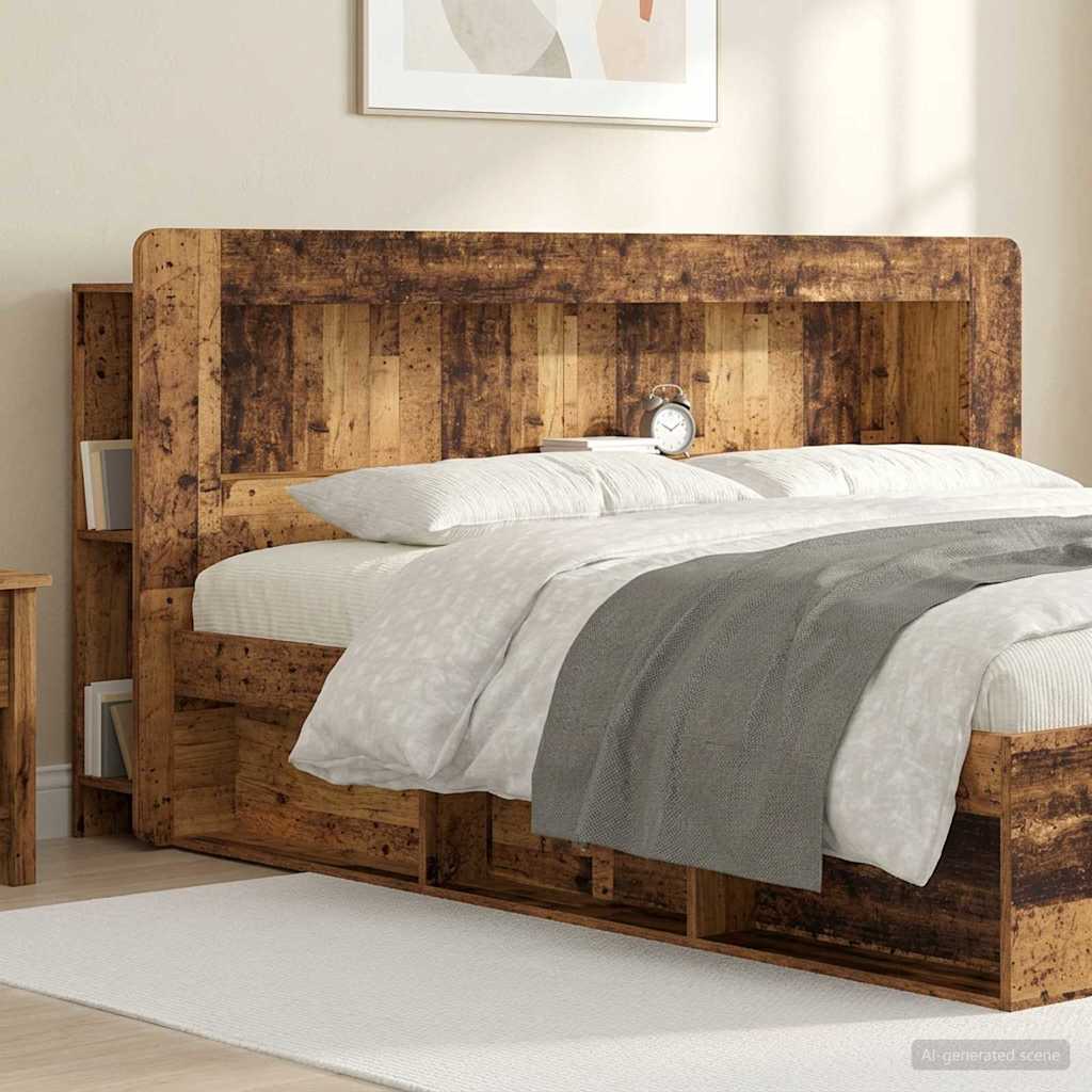vidaXL Headboard Cabinet with Storage Old Wood Engineered Wood